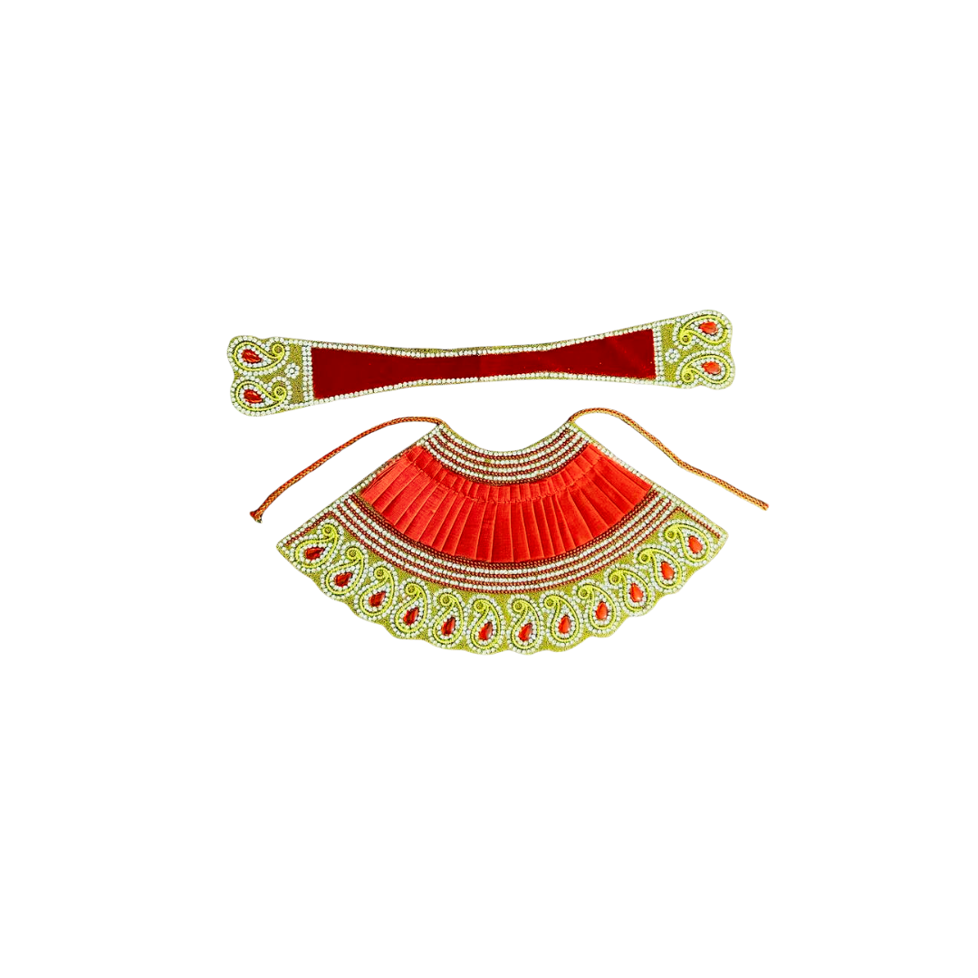 Radhakrishna Creation laxmi ji Dress, Laxmiji Dress//Laxmiji Poshak//MATA Rani Poshak//Radh Rani Vastra LP_KERI_FREEL_04_INCH_Red