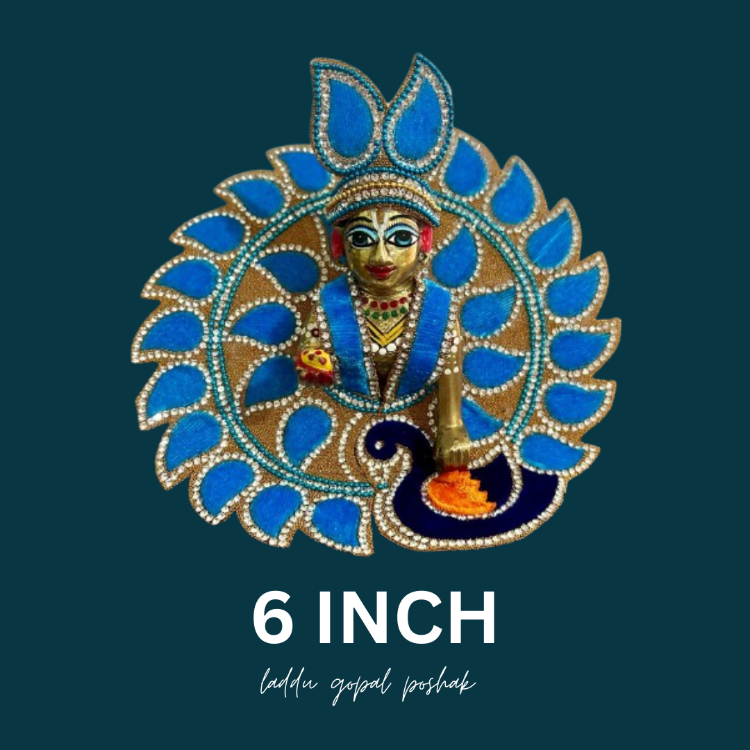RADHAKRISHNA CreationLaddu Gopal Dress Size 0 l Ladoo Gopal Dress l Kanha Ji Dress (Set of 5 Poshak)(Size 2=6 inch)