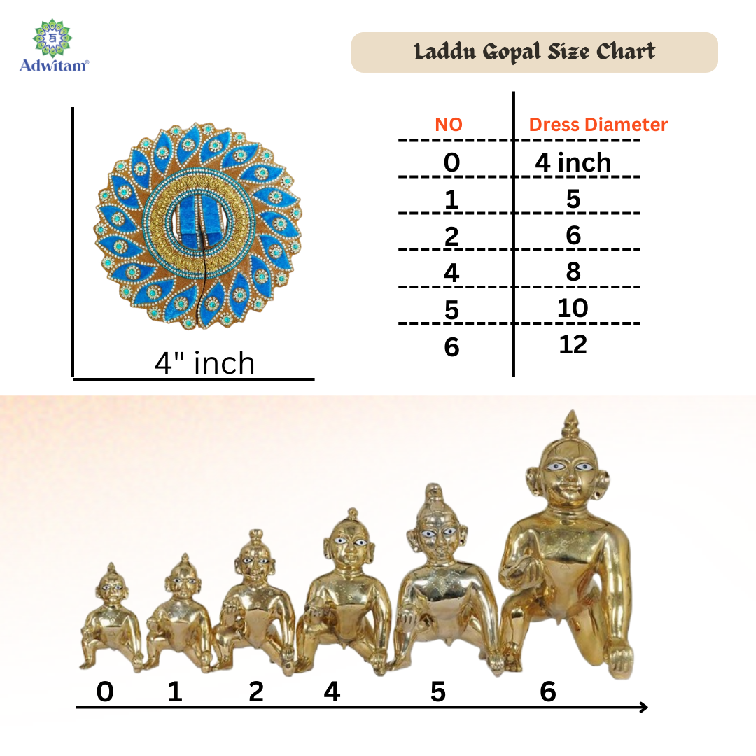 Radhakrishna Creation Laddu Gopal Poshak/Fancy Dress/Kanhaji Dress/Thakor ji Dress/New Beautiful Designer Vastra//ladoo Gopal Dress MOR -4 INCH / 5 INCH / 6 INCH / 8 INCH