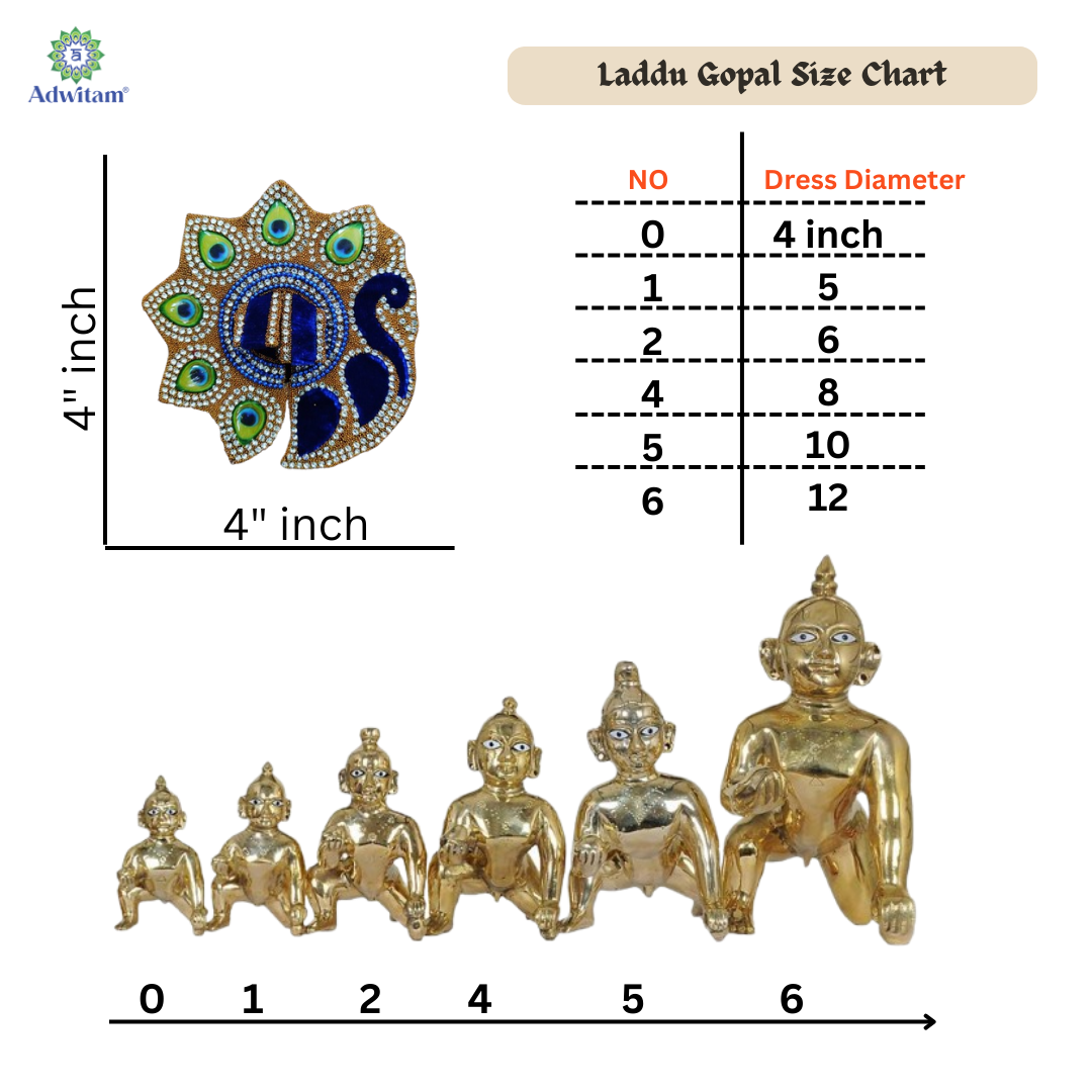 RADHAKRISHNA Creation/Laddu Gopal Dress Size 0 l Ladoo Gopal Dress l Kanha Ji Dress (Set of 10 Poshak)(Size 0=4 inch)