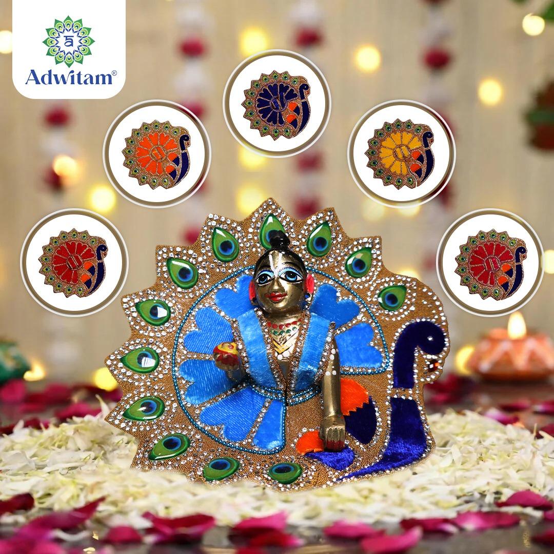 RADHAKRISHNA Creation/Laddu Gopal Dress Size 0 l Ladoo Gopal Dress l Kanha Ji Dress (Set of 10 Poshak)(Size 0=4 inch)