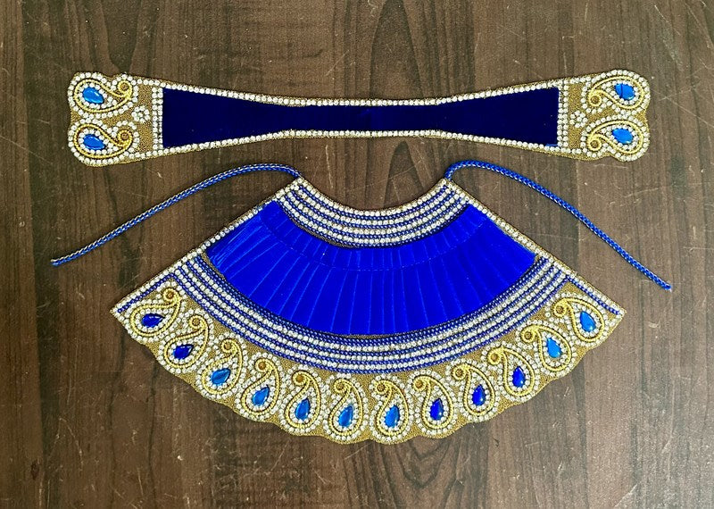 Radhakrishna Creation laxmi ji Dress, Laxmiji Dress//Laxmiji Poshak//MATA Rani Poshak//Radh Rani Vastra LP_KERI_FREEL_04_INCH_Blue