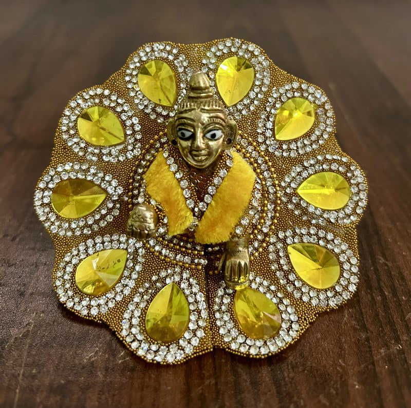 RADHAKRISHNA Creation Laddu Gopal Poshak/Fancy Dress/Kanhaji Dress/Thakor ji Dress/New Beautiful Designer Vastra Tilak_Stone_0_4_INCH