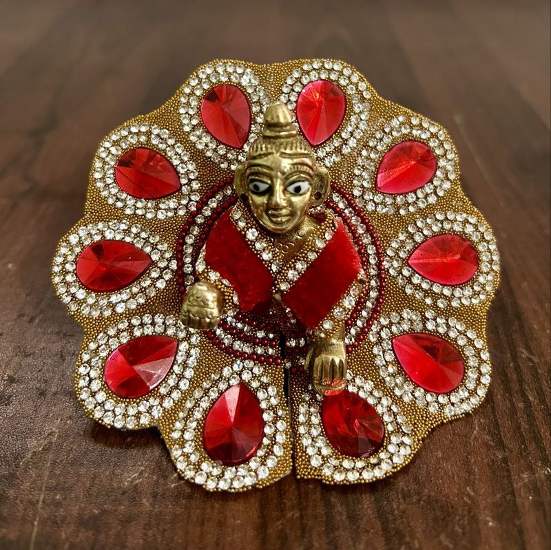 RADHAKRISHNA Creation Laddu Gopal Poshak/Fancy Dress/Kanhaji Dress/Thakor ji Dress/New Beautiful Designer Vastra Tilak_Stone_0_4_INCH