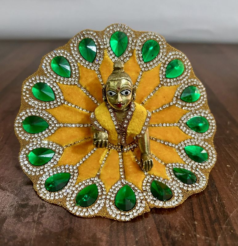 RADHAKRISHNA Creation Laddu Gopal Poshak/Fancy Dress/Kanhaji Dress/Thakor ji Dress/New Beautiful Designer Vastra Tilak_Stone_0_4_INCH