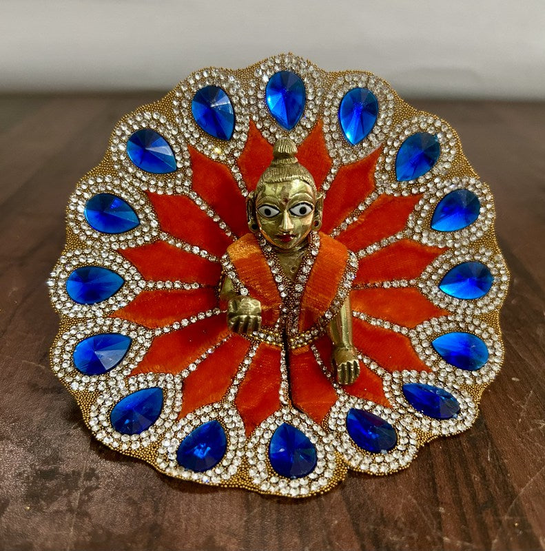 RADHAKRISHNA Creation Laddu Gopal Poshak/Fancy Dress/Kanhaji Dress/Thakor ji Dress/New Beautiful Designer Vastra Tilak_Stone_0_4_INCH