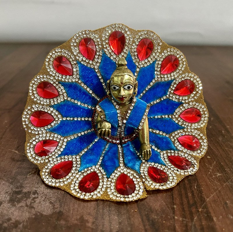 RADHAKRISHNA Creation Laddu Gopal Poshak/Fancy Dress/Kanhaji Dress/Thakor ji Dress/New Beautiful Designer Vastra Tilak_Stone_0_4_INCH