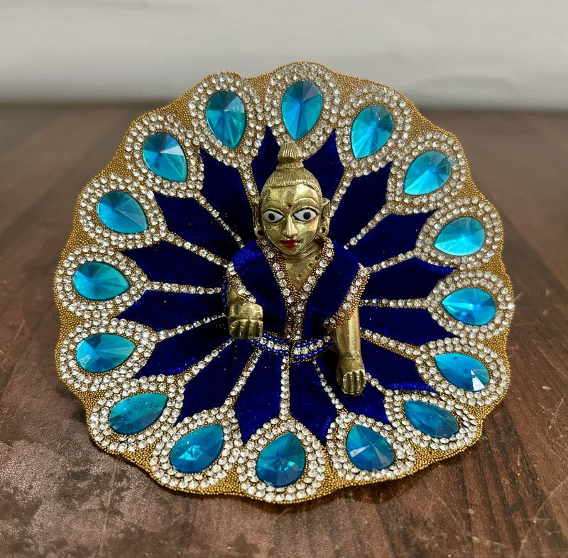 RADHAKRISHNA Creation Laddu Gopal Poshak/Fancy Dress/Kanhaji Dress/Thakor ji Dress/New Beautiful Designer Vastra Tilak_Stone_0_4_INCH