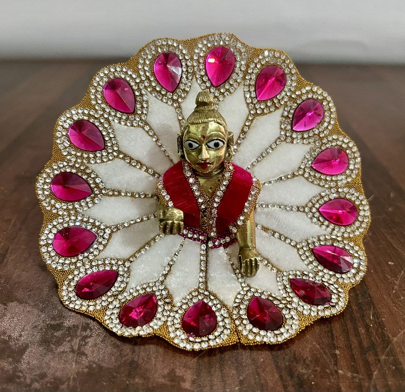 RADHAKRISHNA Creation Laddu Gopal Poshak/Fancy Dress/Kanhaji Dress/Thakor ji Dress/New Beautiful Designer Vastra Tilak_Stone_0_4_INCH