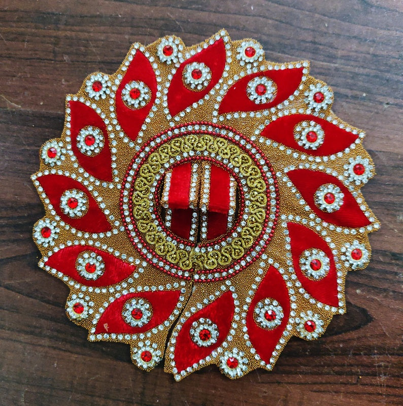 RADHAKRISHNA Creation Laddu Gopal Poshak/Fancy Dress/Kanhaji Dress/Thakor ji Dress/New Beautiful Designer Vastra Sudarshan_6_INCH